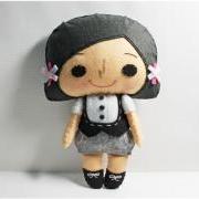 Yuki girl - doll pattern, felt doll, PDF